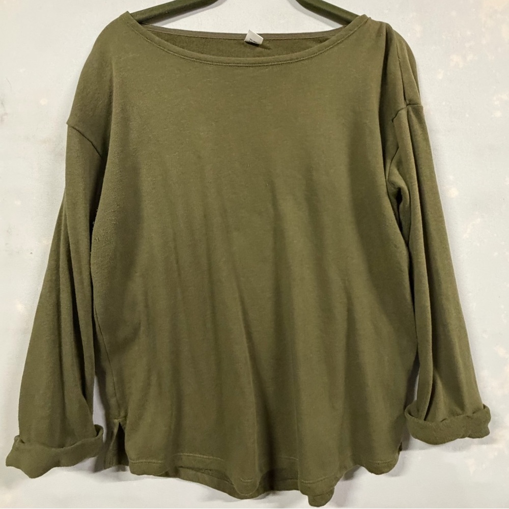 Old Navy Army Green Long Sleeve Top